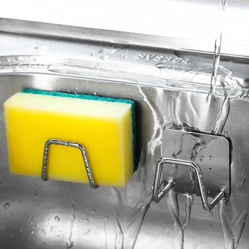 Stainless Steel Self-Adhesive Sponge Holder by Snagg A Rack