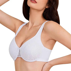 Plus Size Floral Lace Minimizer Bra | Ultra-Thin Underwire Non-Padded Full Cup Support
