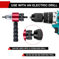 Electric Rivet Nut Gun Converter – M3–M8 Industrial Riveting Tool Attachment