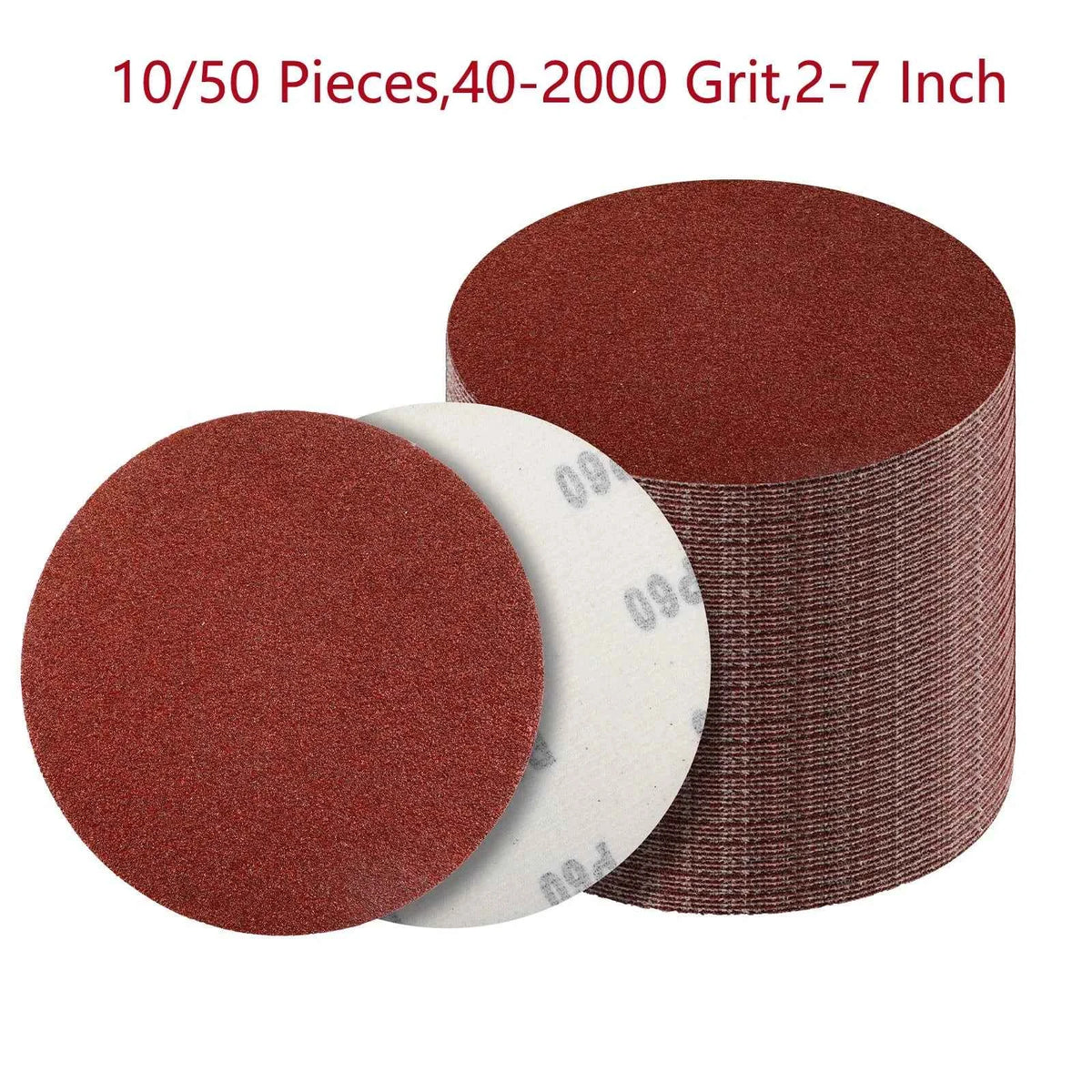 Hook & Loop Sanding Discs 2"–7" | 10/20/50pcs Random Orbital Sander Sandpaper 40–2000 Grit
