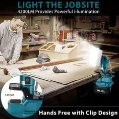 4200LM Cordless LED Work Light for Makita 18V Battery