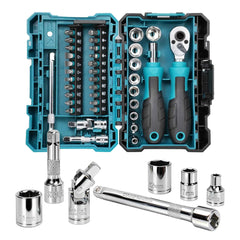 37-Piece 1/4" Mini Ratchet Socket Set – 4–13mm Magnetic Drive Handle, Extensions & Universal Joint for DIY & Car Repair