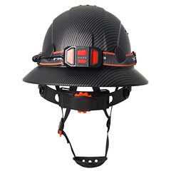 Full Brim Safety Helmet with LED Headlamp & Taillight by Snagg A Safety Helmet