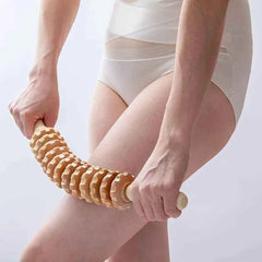 Curved Wood Therapy Massage Roller Stick