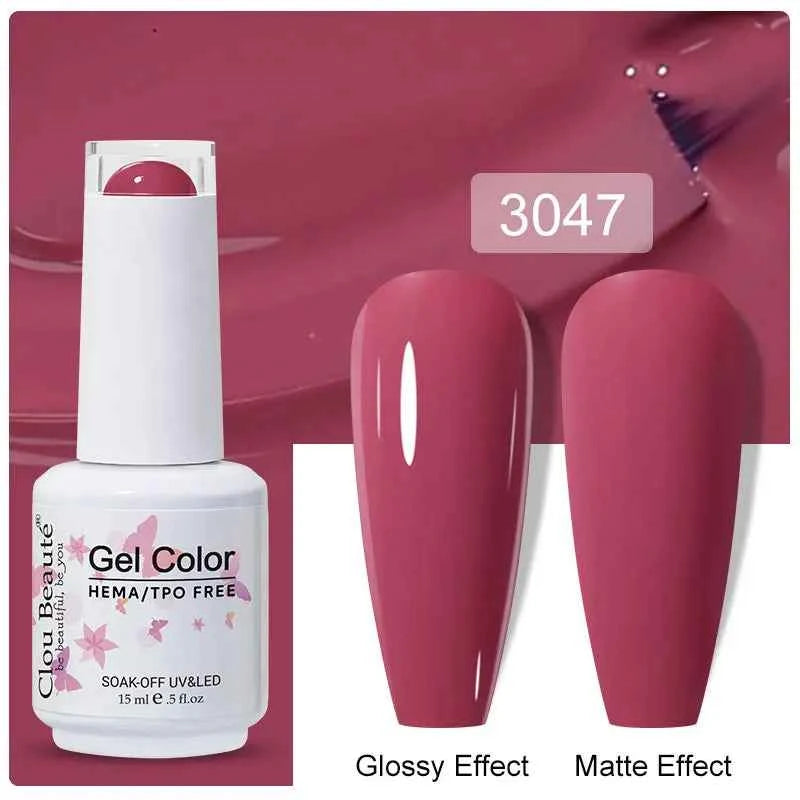 Professional 15ml HEMA & TPO Free Gel Polish – High-Performance Red & Multi Tone Semi Permanent Varnish