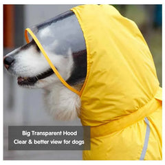 Hooded Waterproof Dog Raincoat – Full-Cover Jacket with Removable Tail Cover for Large Dogs (Up to 10XL)