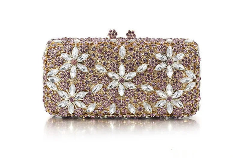 Stone Chain Crystal Evening Clutch