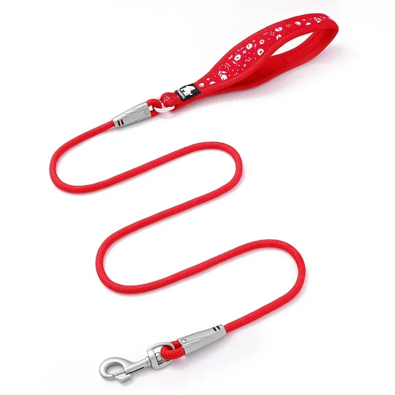 Floral Printing Pet Leash – Padded Handle & Reflective Safety by Snagg A Leash