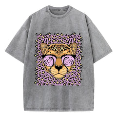 Leopard Cartoon Print Womans Streetwear T-Shirt