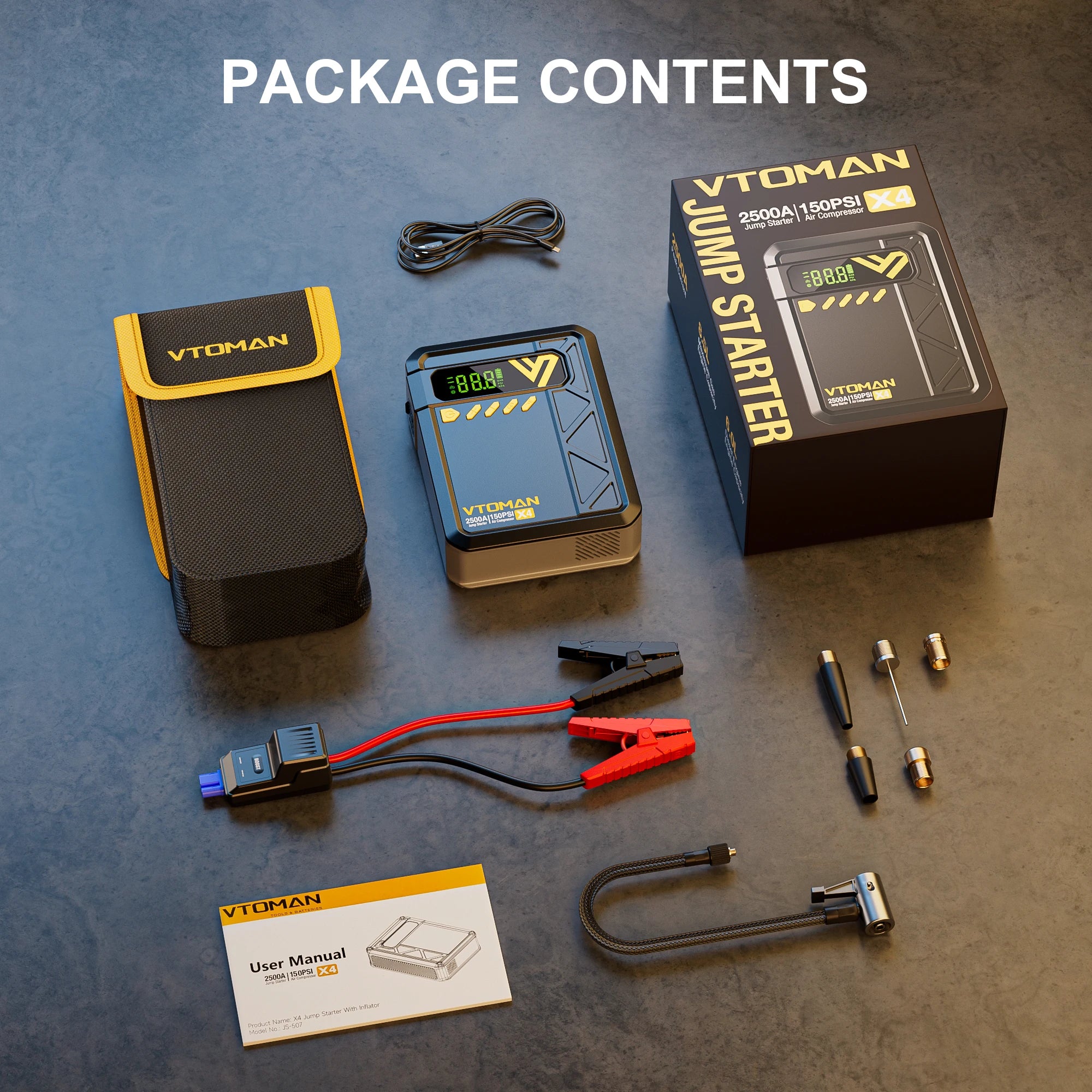 12V car jump starter with tyre inflator – image 8