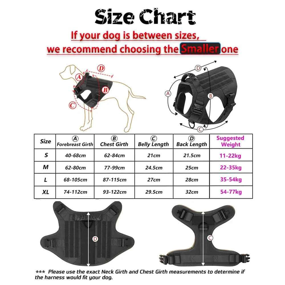 Tactical Dog Harness with MOLLE Pouches – Training Vest for Medium & Large Dogs, German Shepherd