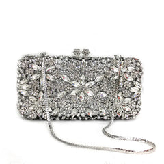 Stone Chain Crystal Evening Clutch