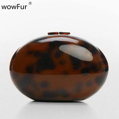 Oval Shell Acrylic Evening Clutch