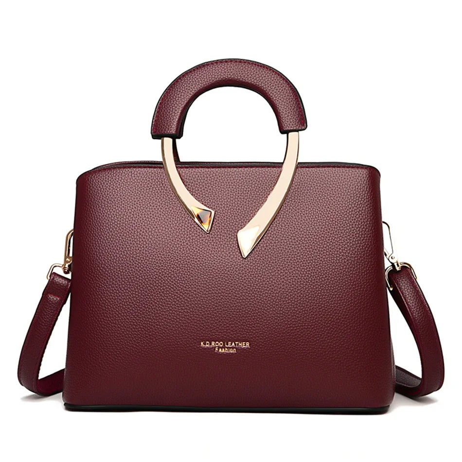 PU Leather Casual Tote Shoulder Bag