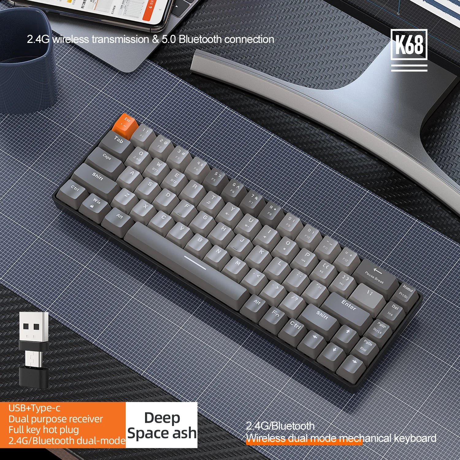 60% Wireless Mechanical Keyboard for PC by Snagg A Keyboard