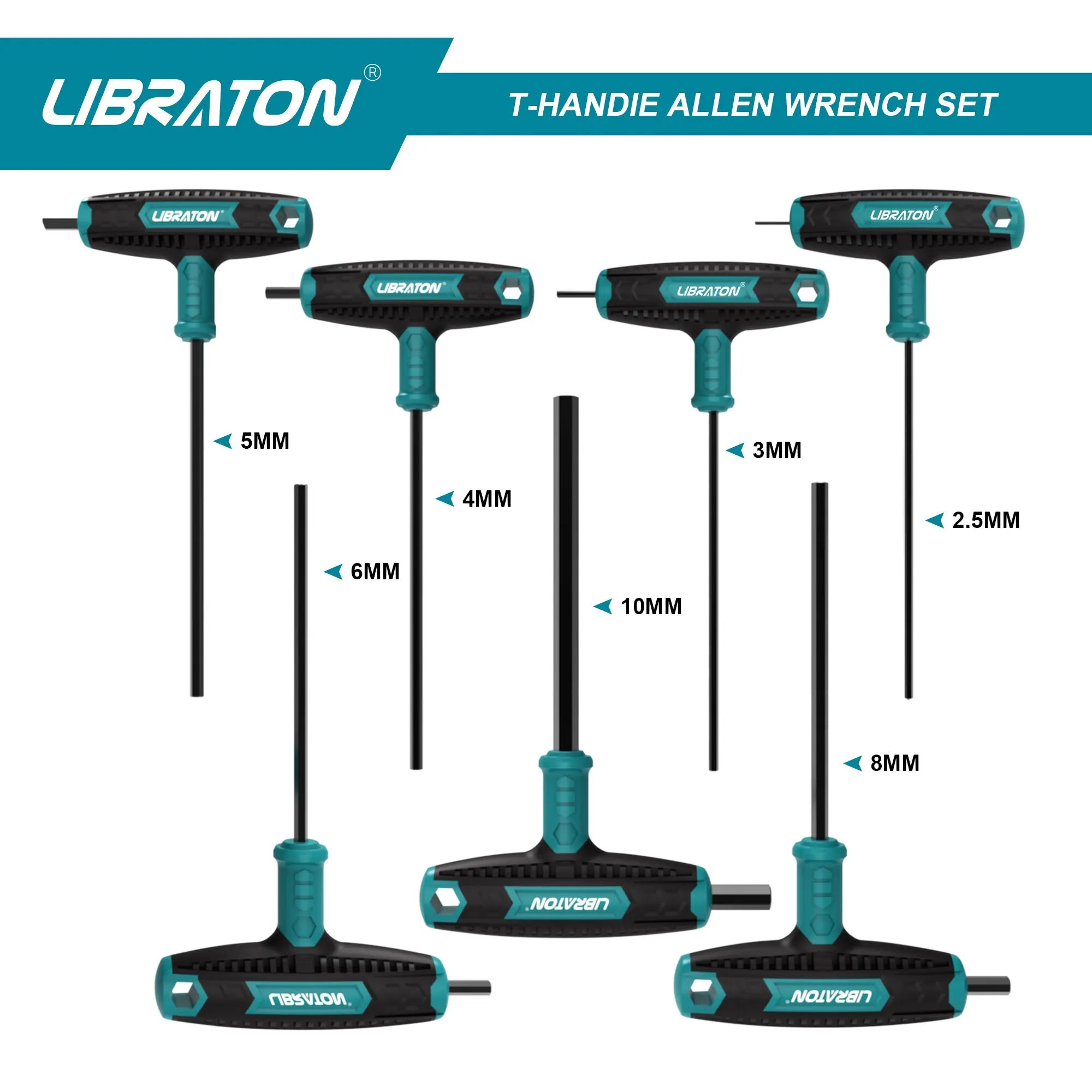 Libraton 7-Piece T-Handle Allen Wrench Set