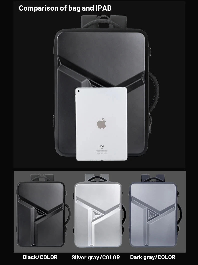 Men’s 17’’ Laptop Hard Shell Backpack 50L Large Capacity Expandable Waterproof Travel USB Charging mochilas de hombre