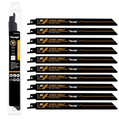 10PCS Bi-Metal Sawzall Blades – 6" & 9" 18TPI M42 Cobalt Metal Cutting