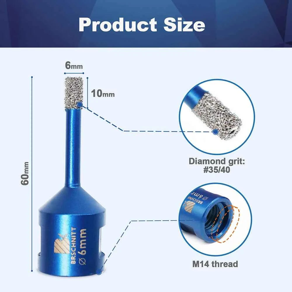 Vacuum Brazed Diamond Core Drill Bit & Heavy Duty Hole Saw for Granite, Porcelain, and Ceramic