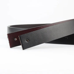 Genuine Leather Belt Strap (No Buckle) — Smooth Cowboy-Style Replacement for Men - Others In Fashion