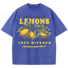 Premium Fresh Lemons Fruit Print Womans Streetwear T-Shirt