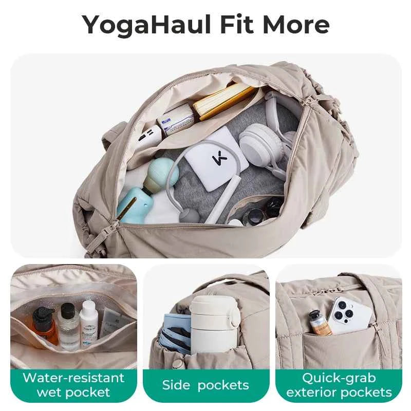Women's Quilted Gym & Travel Duffle Bag – Yoga Mat Carrier with Wet & Dry Pocket for Sport & Weekend (18L)