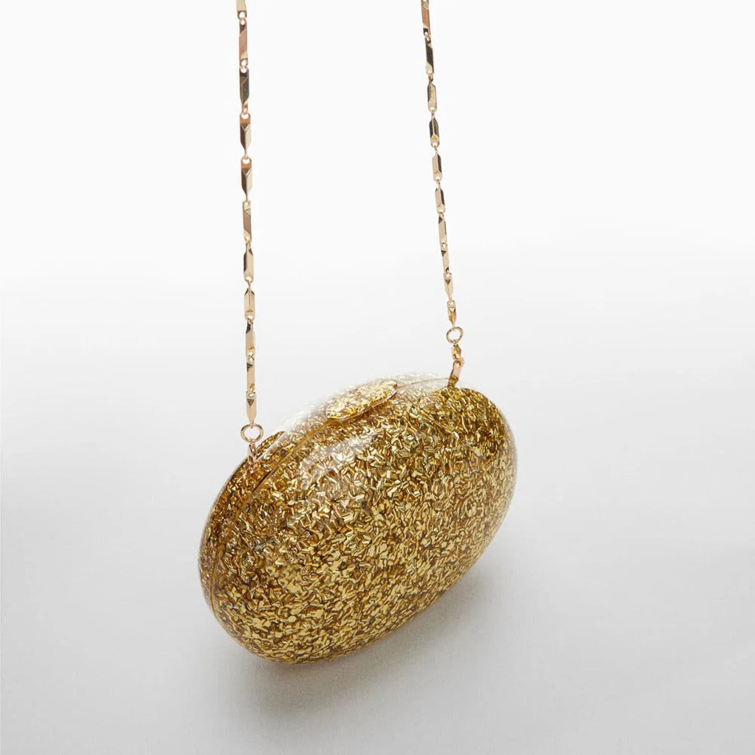 Oval Shell Acrylic Evening Clutch
