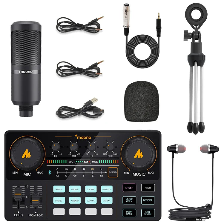 Sound Card & Microphone Set – Audio Interface with Condenser Mic for Live Streaming & Recording by Snagg An Audio Mixer