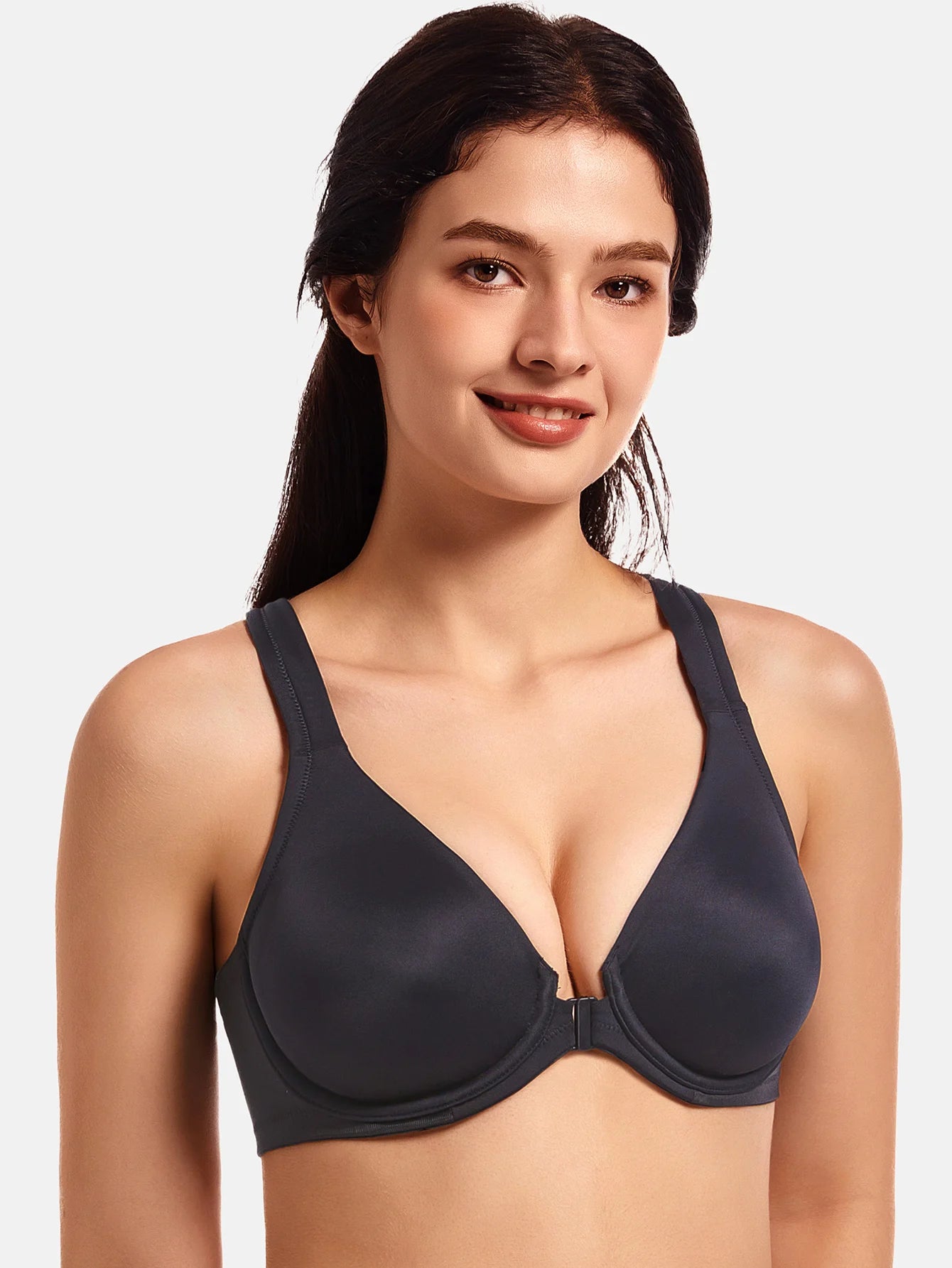 Front Closure Plunge Bra | Seamless Underwire Racerback Full Coverage