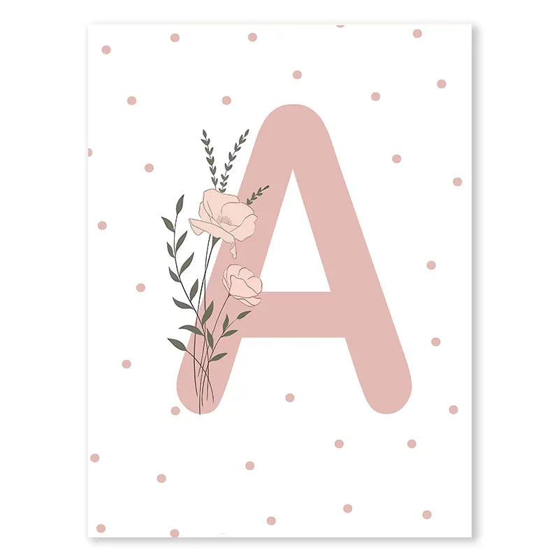 Pink Butterfly And Letters Wall Art by Snagg A Print