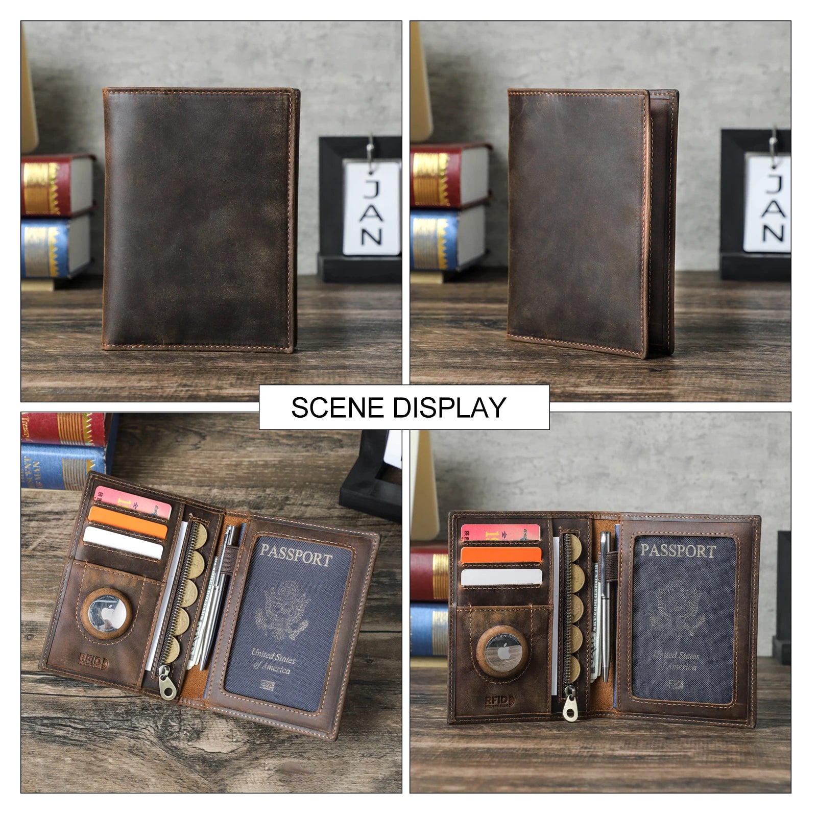 Genuine Leather Passport Wallet