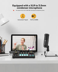 Sound Card & Microphone Set – Audio Interface with Condenser Mic for Live Streaming & Recording by Snagg An Audio Mixer
