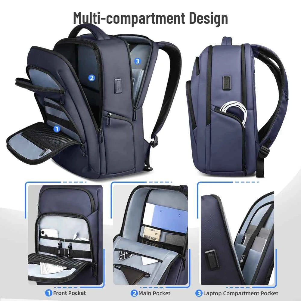 Waterproof Business Travel Backpack 17.3" with USB Port