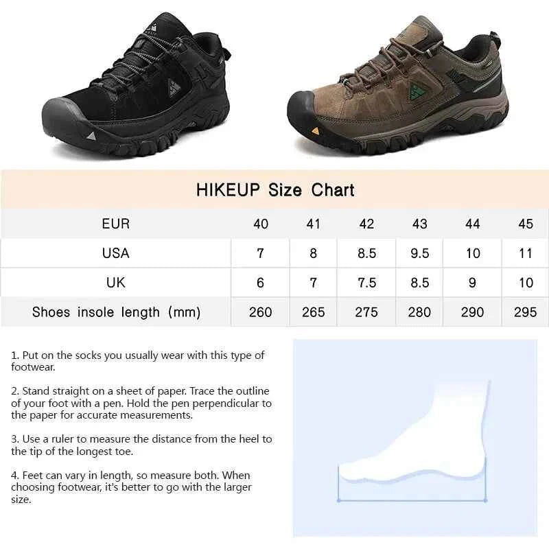 Men's Leather Hiking Shoes – EVA Sole Climbing & Walking Shoes, 4 Colours