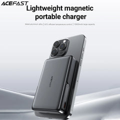 ACEFAST 10000mAh Magnetic Wireless Power Bank with Bracket For iPhone 16/15 PD20W/22.5W USB C Fast Charging For Samsung S24/S25 by SnaggIt