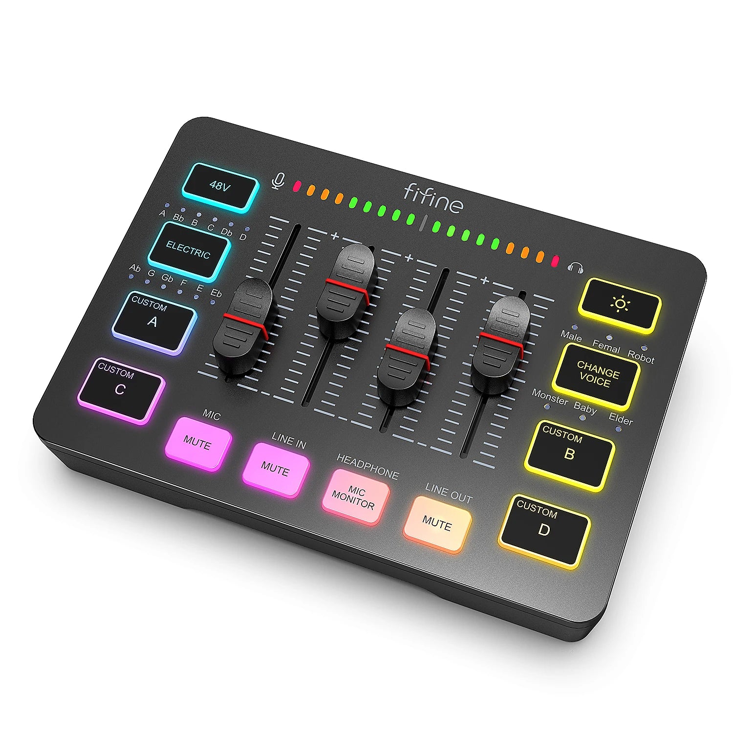 4 Channel RGB Audio Mixer – USB Streaming Mixer with XLR Mic Interface for Podcasts by Snagg An Audio Mixer