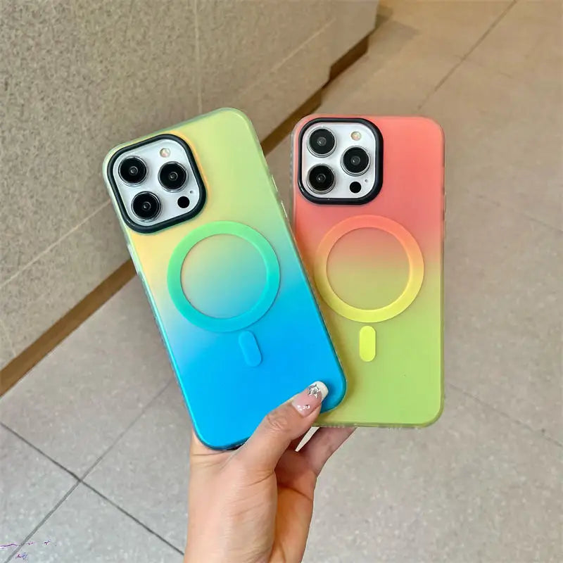 Laser Gradient MagSafe Shockproof Case – for iPhone 16 Series - Phone Cases & Covers