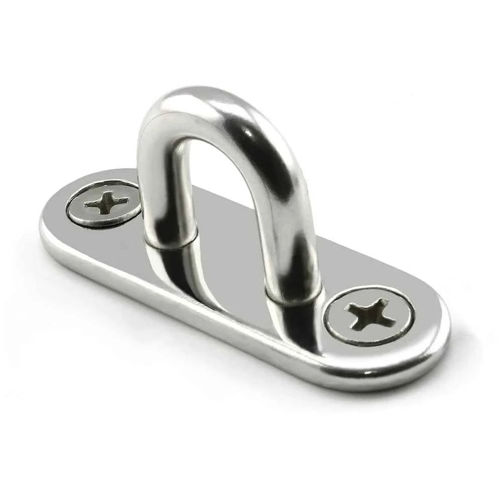 Stainless Steel Elliptical Wall Hooks | Heavy-Duty U-Shaped Eye Plates 2/5/10pcs M5–M12