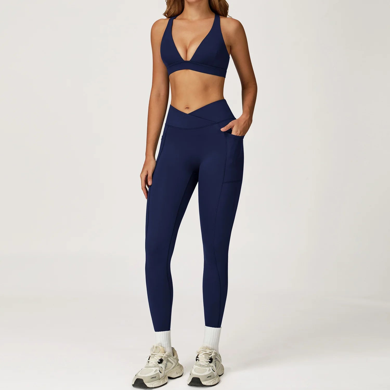 Women's 2-Piece Yoga Tracksuit | Push-Up Bra & High Waist Leggings Gym Fitness Sportswear