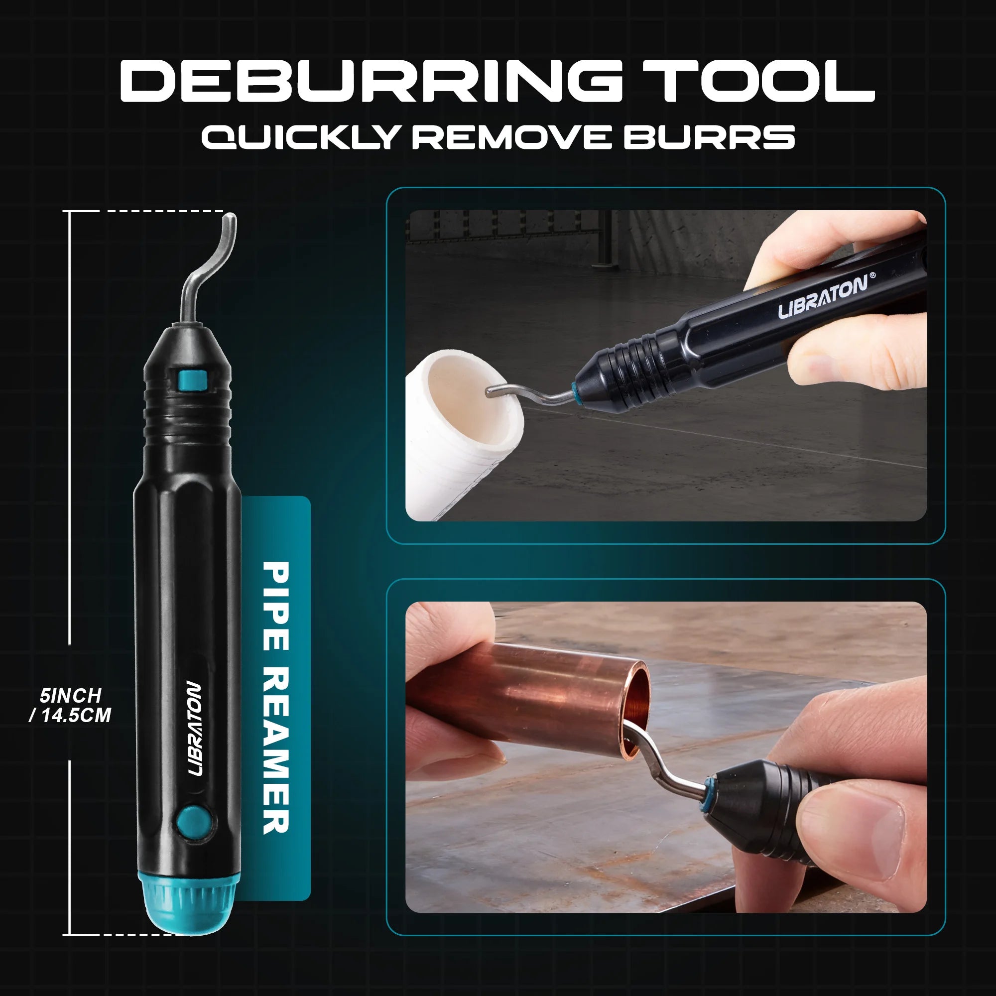 Copper tube cutter with deburring tool and spare blade – image 6