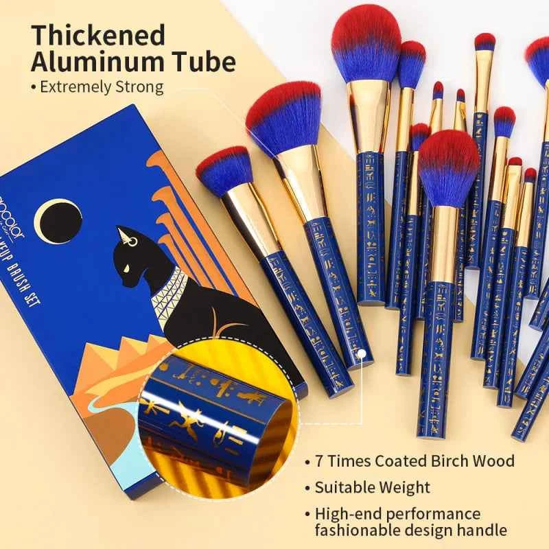 19 Piece Professional Makeup Brush Set – Egyptian Inspired Beauty Kit