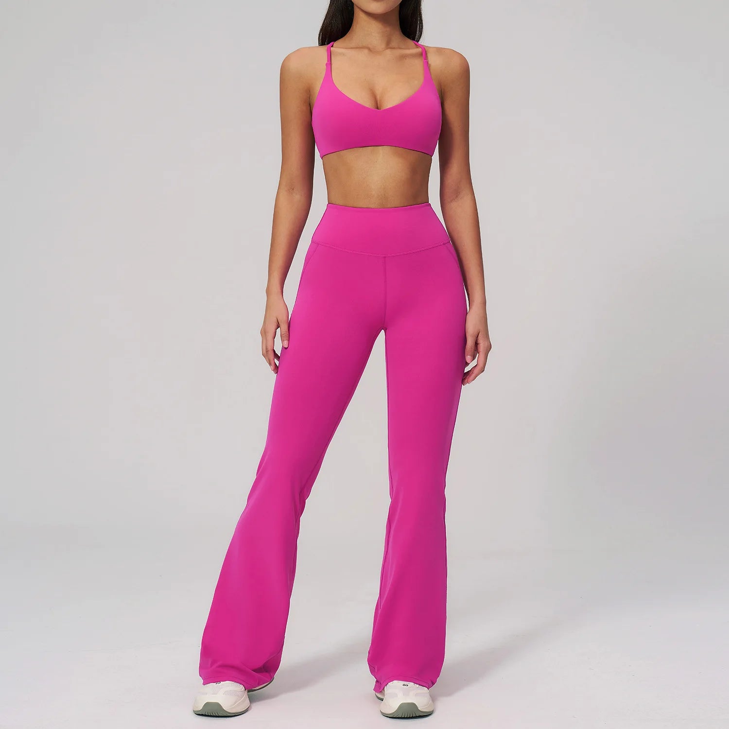 Women's 2-Piece Athletic Yoga Set | Running Leggings & Sports Bra Breathable Gym Fitness Wear