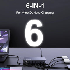 175W GaN 6-Port Fast Charging by Snagg A Charging Station