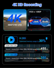 10"/11.26" 4K Dual Lens DVR with Wireless CarPlay by Snagg A Car DVR