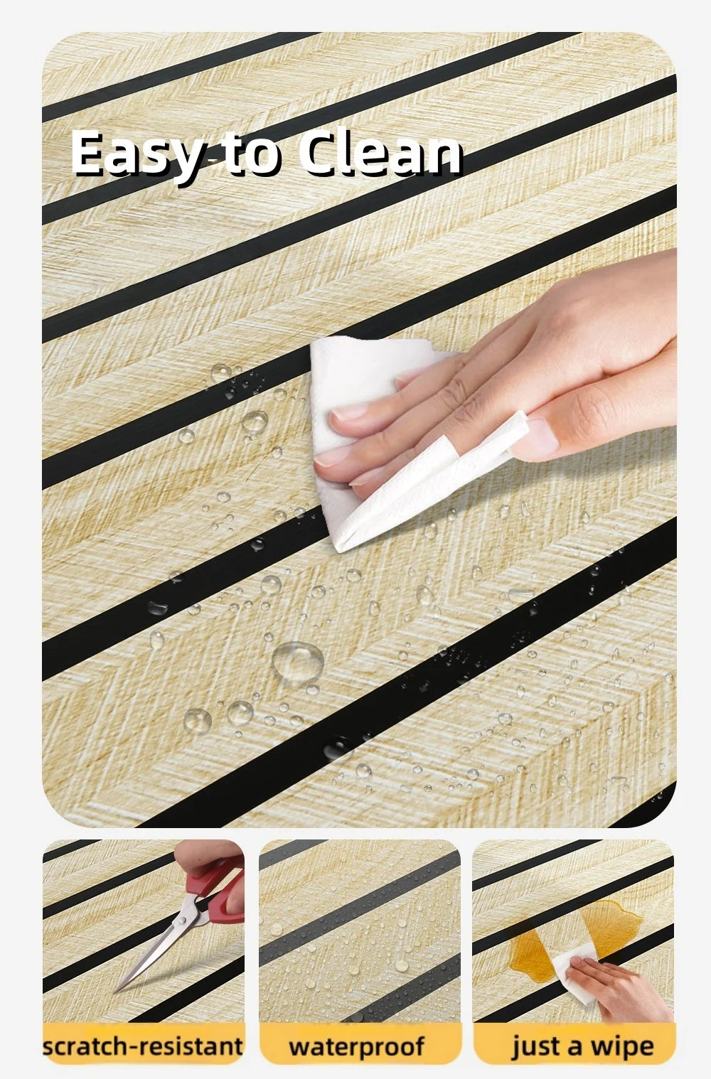 Thick Wood Grain Self-Adhesive Wall Sticker by Snagg A Wall Sticker