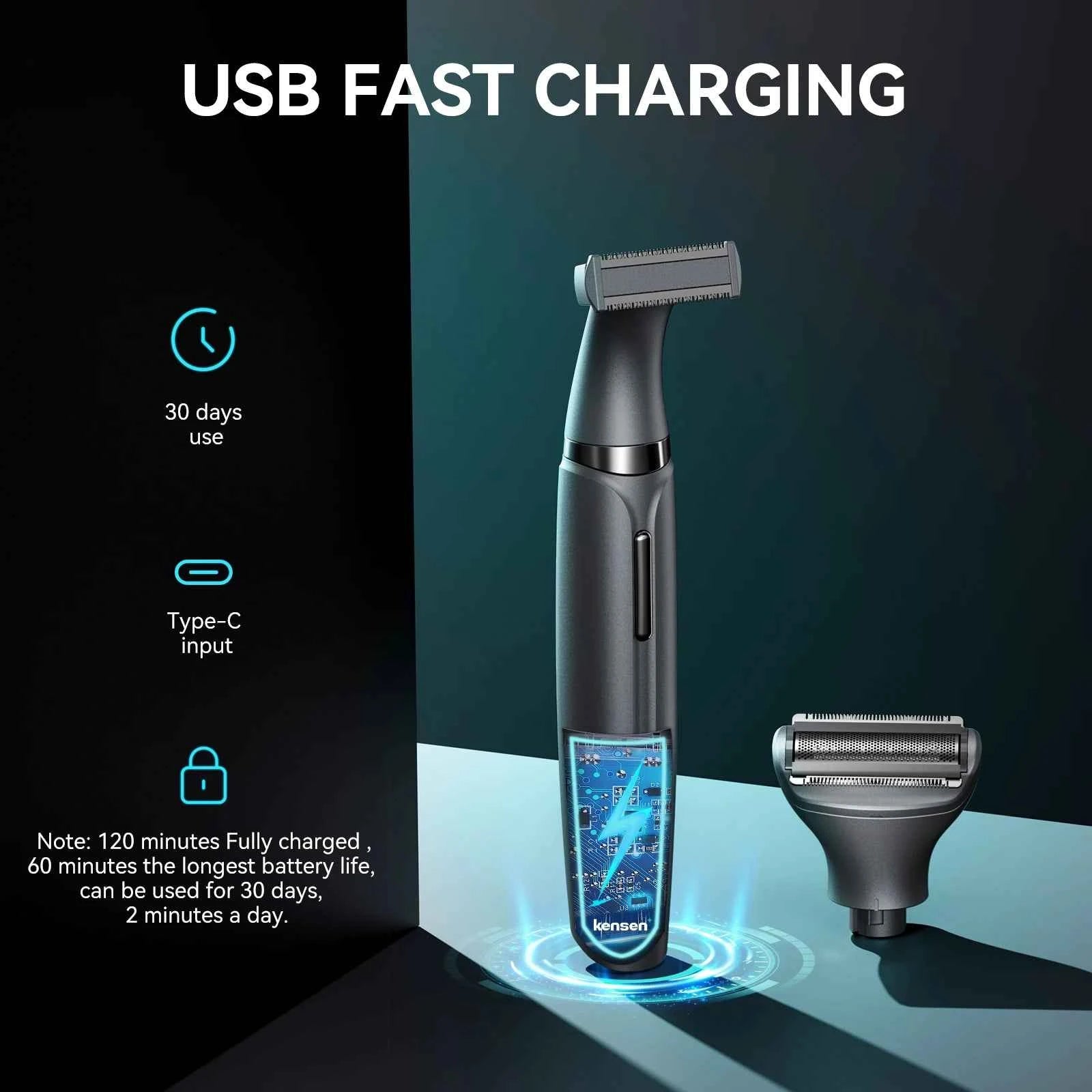 2 in 1 Professional Body & Facial Grooming System – High Torque Cordless Trimmer for Precision Personal Care