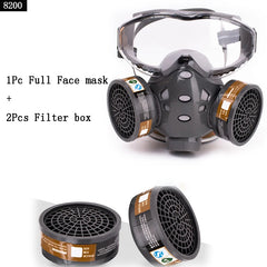 Gas Mask Respirator Set with Dual Charcoal Filters & Anti-Fog Glasses by Snagg A Face Mask