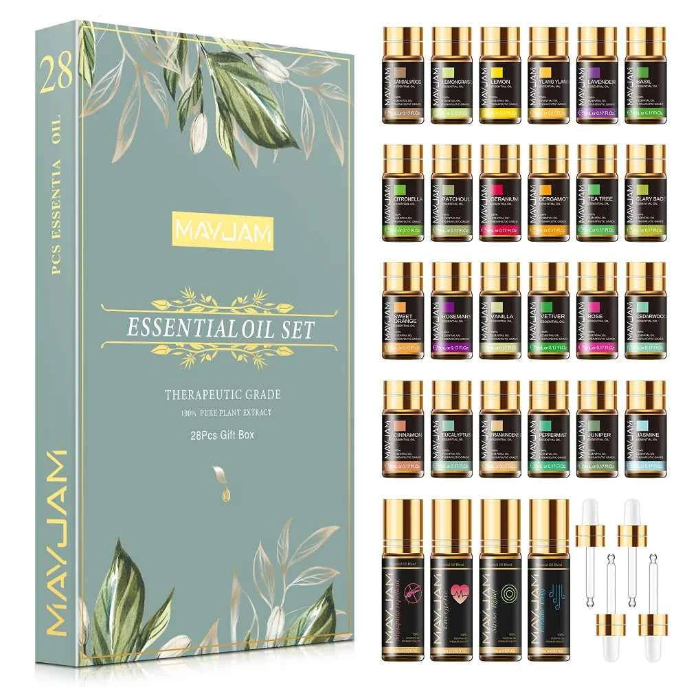 28 Bottle Master Aromatherapy Suite – 100% Pure Botanical Library with Targeted Synergy Blends