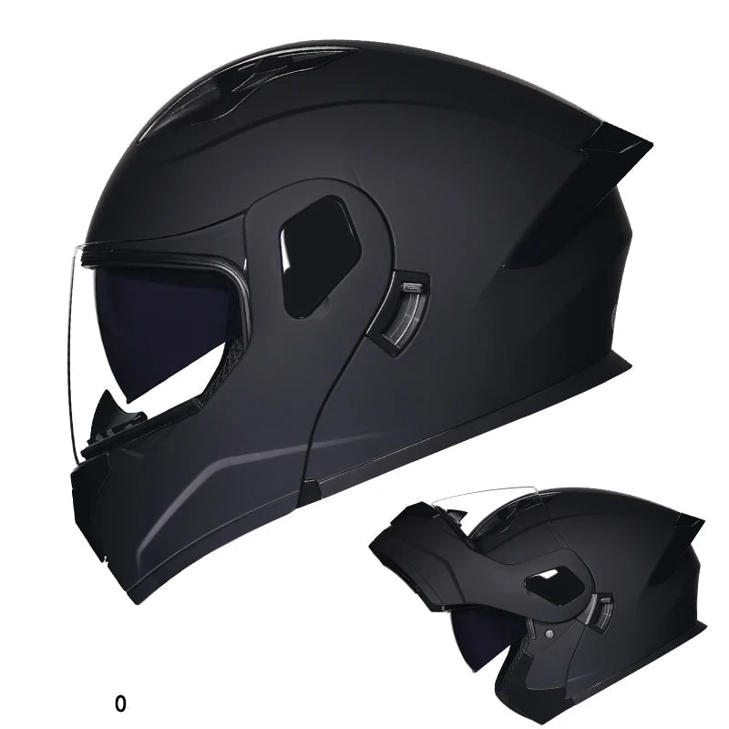 Dual Lens Flip-Up Full Face Motorcycle Helmet by Snagg A Motorcycle Helmet