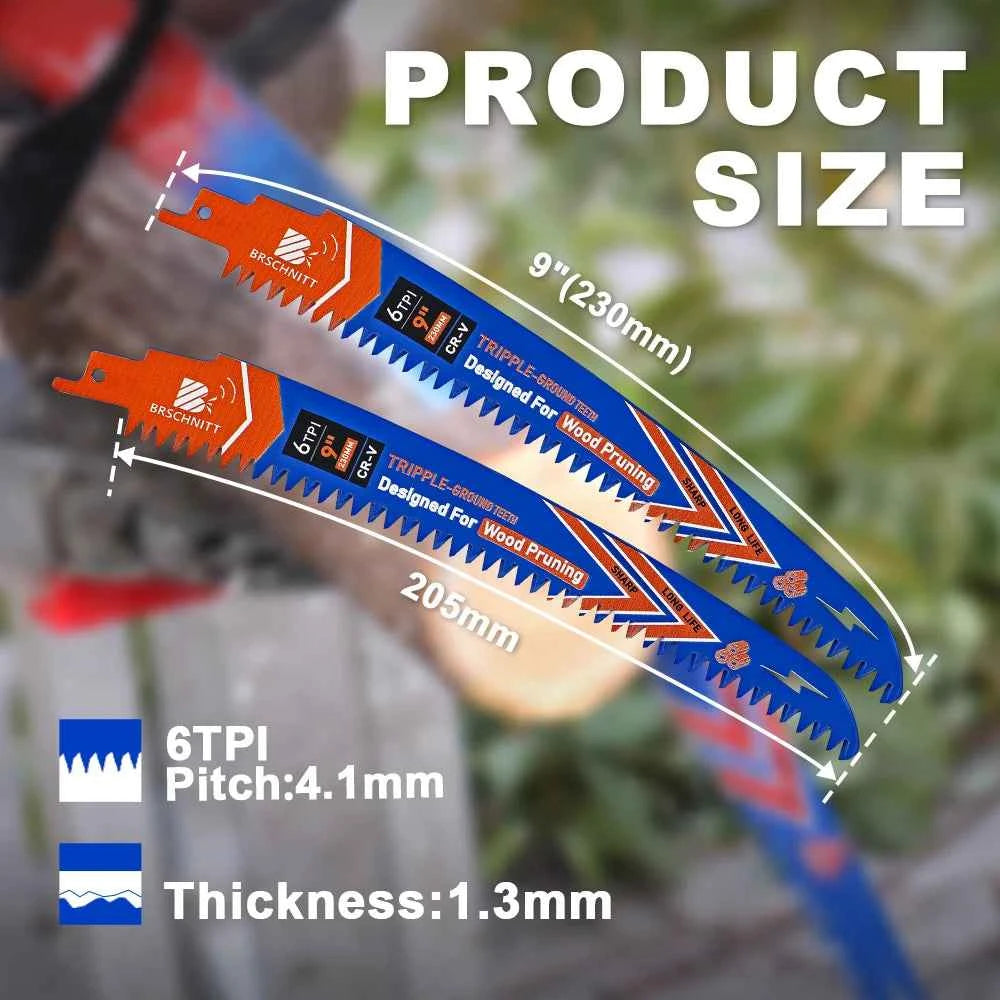 Professional Curved Reciprocating Saw Blade Set | High Performance Log & Tree Trimming Saber Blades